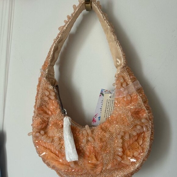 Viral made in India Handcrafted Beaded Orange Bag - Picture 3 of 3